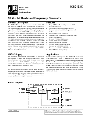 ICS9133X-01CW20 Datasheet PDF Integrated Circuit Systems
