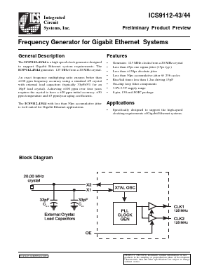 ICS9112-44 Datasheet PDF Integrated Circuit Systems