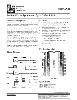 ICS9147F-12 Datasheet PDF Integrated Circuit Systems
