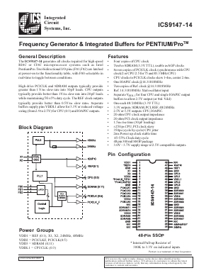 ICS9147F-14 Datasheet PDF Integrated Circuit Systems
