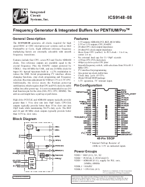 ICS9148-08 Datasheet PDF Integrated Circuit Systems