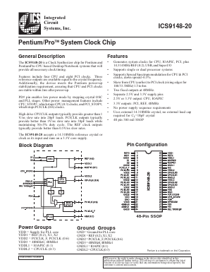 ICS9148-20 Datasheet PDF Integrated Circuit Systems