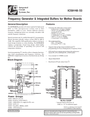 ICS9148-53 Datasheet PDF Integrated Circuit Systems