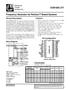 ICS9169C-271 Datasheet PDF Integrated Circuit Systems