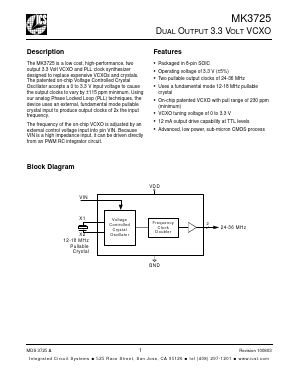 MK3725 Datasheet PDF Integrated Circuit Systems