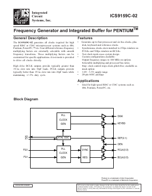 ICS9159C-02CW28 Datasheet PDF Integrated Circuit Systems