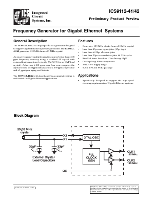 ICS9112M-42 Datasheet PDF Integrated Circuit Systems