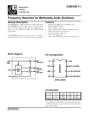 ICS9120M-11 Datasheet PDF Integrated Circuit Systems