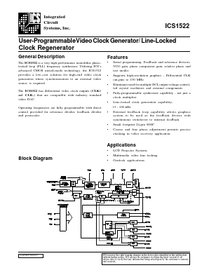 ICS1522 Datasheet PDF Integrated Circuit Systems