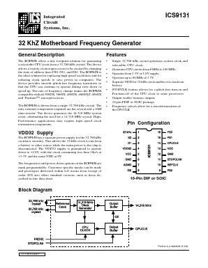 AV9131 Datasheet PDF Integrated Circuit Systems