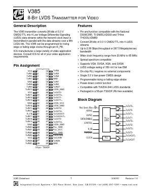 V385AGLF_ Datasheet PDF Integrated Circuit Systems