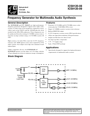 ICS9120M-09 Datasheet PDF Integrated Circuit Systems