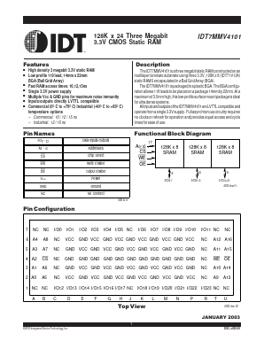 IDT7MMV4101S15BGI Datasheet PDF Integrated Device Technology