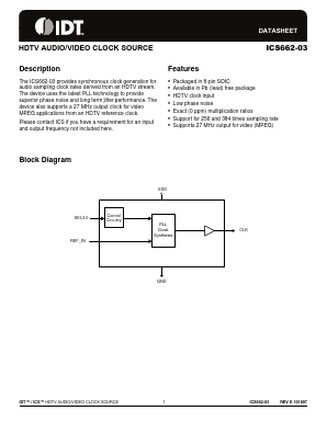 ICS662M-03LF Datasheet PDF Integrated Device Technology