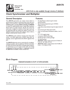 AV9170-01CN08LF Datasheet PDF Integrated Device Technology