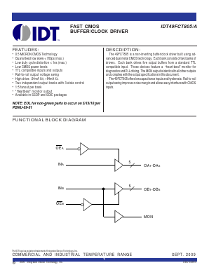 IDT49FCT805APYG Datasheet PDF Integrated Device Technology