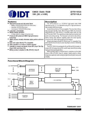 6116SA Datasheet PDF Integrated Device Technology