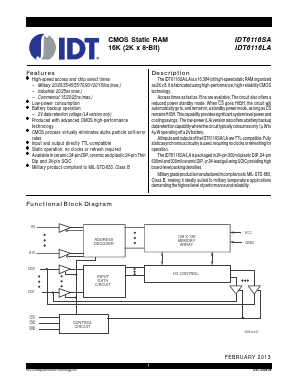 IDT6116SA55TD Datasheet PDF Integrated Device Technology