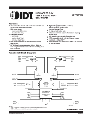 IDT70V09 Datasheet PDF Integrated Device Technology