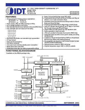 IDT72V36100L15BB Datasheet PDF Integrated Device Technology