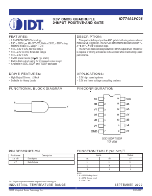 IDT74ALVC08 Datasheet PDF Integrated Device Technology