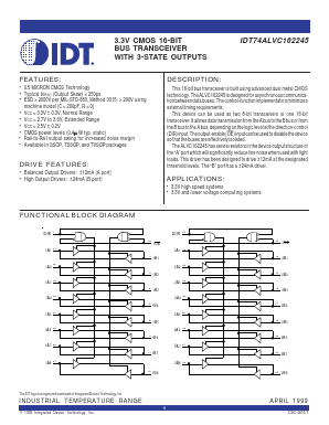 IDT74ALVC162245_99 Datasheet PDF Integrated Device Technology