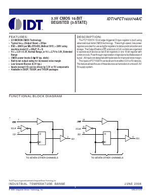 IDT74FCT163374APFG Datasheet PDF Integrated Device Technology