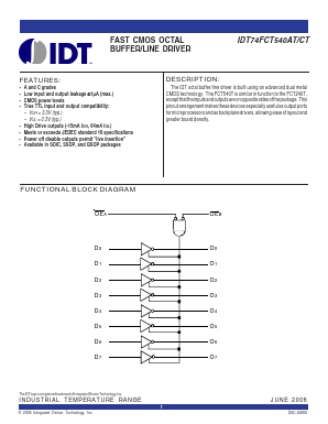 IDT74FCT540ATQG Datasheet PDF Integrated Device Technology