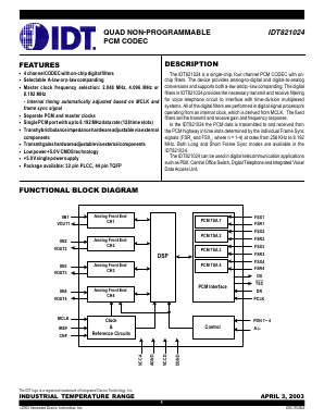 IDT821024J Datasheet PDF Integrated Device Technology