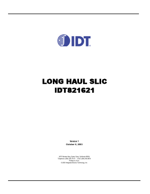 IDT821621 Datasheet PDF Integrated Device Technology