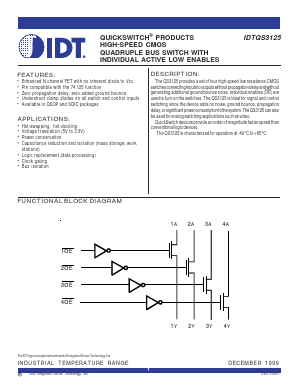 IDTQS3125S1 Datasheet PDF Integrated Device Technology