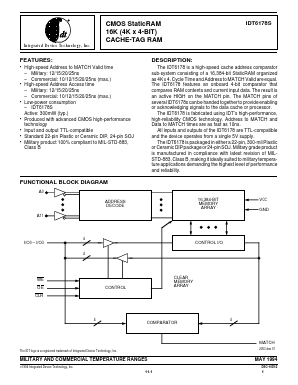 IDT6178S10YB Datasheet PDF Integrated Device Technology