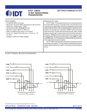 74FCT16952CTPAG Datasheet PDF Integrated Device Technology