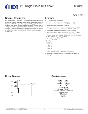 ICS83052AGILF Datasheet PDF Integrated Device Technology