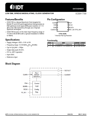 ICS91730 Datasheet PDF Integrated Device Technology
