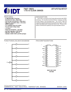 IDT74FCT807BTSOGI Datasheet PDF Integrated Device Technology
