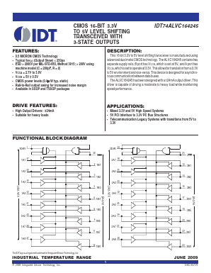 IDT74ALVC164245 Datasheet PDF Integrated Device Technology
