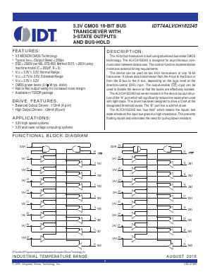 IDT74ALVCH162245PAG Datasheet PDF Integrated Device Technology