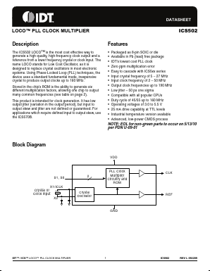 502MLF Datasheet PDF Integrated Device Technology