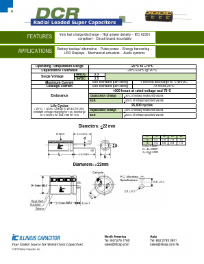 227DCR2R3SNI Datasheet PDF Illinois Capacitor, Inc.