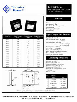 DC1523 Datasheet PDF Intronics Power, Inc.