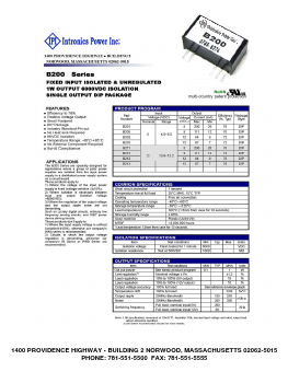 B200 Datasheet PDF Intronics Power, Inc.
