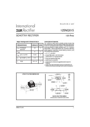 125NQ015 Datasheet PDF International Rectifier
