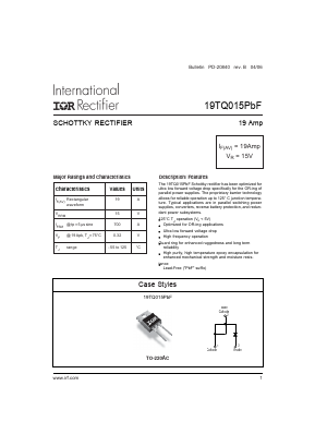 19TQ015PBF Datasheet PDF International Rectifier