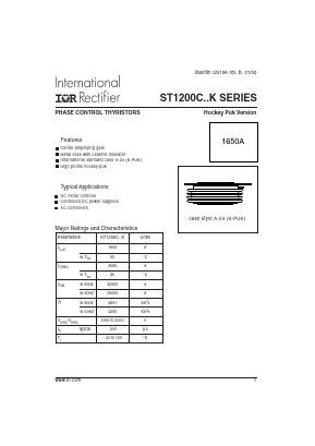 ST1200C16K3L Datasheet PDF International Rectifier