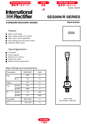 SD200N24PV Datasheet PDF International Rectifier