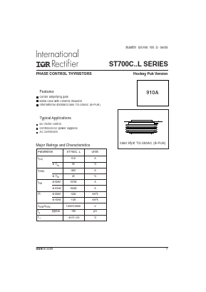 ST700C18L1 Datasheet PDF International Rectifier