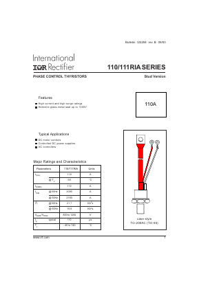 111RIA80 Datasheet PDF International Rectifier