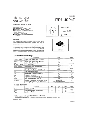 IRF614SPBF Datasheet PDF International Rectifier