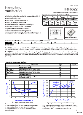IRF6622TR1 Datasheet PDF International Rectifier